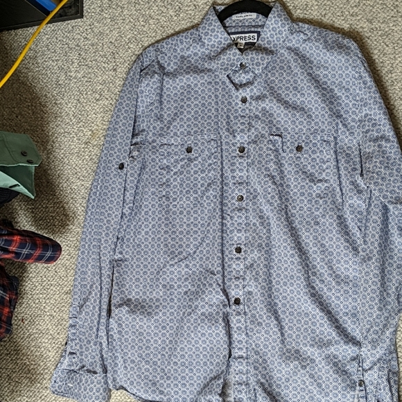 Express blue button up size XL Xtra slim fit - Picture 1 of 3